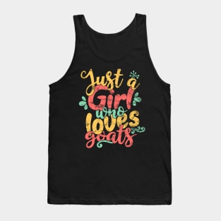 Just a Girl Who Loves Goats Farmers graphic Tank Top